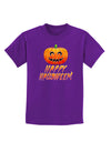 Jack-O-Lantern Watercolor Halloween Childrens Dark T-Shirt-Childrens T-Shirt-TooLoud-Purple-X-Small-Davson Sales