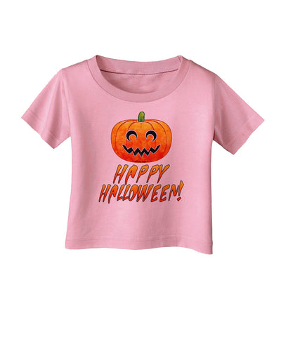 Jack-O-Lantern Watercolor Halloween Infant T-Shirt-Infant T-Shirt-TooLoud-Candy-Pink-06-Months-Davson Sales