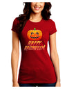 Jack-O-Lantern Watercolor Halloween Juniors Crew Dark T-Shirt-T-Shirts Juniors Tops-TooLoud-Red-Juniors Fitted Small-Davson Sales