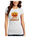 Jack-O-Lantern Watercolor Halloween Juniors T-Shirt-Womens Juniors T-Shirt-TooLoud-White-Juniors Fitted X-Small-Davson Sales