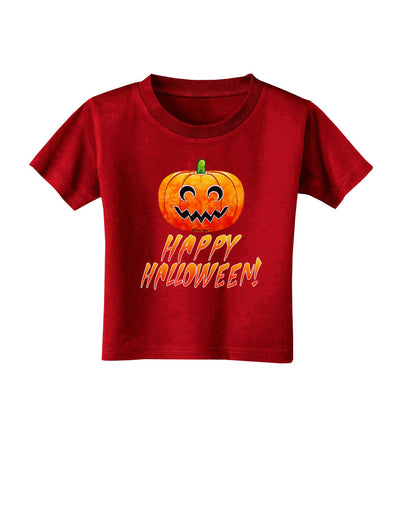 Jack-O-Lantern Watercolor Halloween Toddler T-Shirt Dark-Toddler T-Shirt-TooLoud-Red-2T-Davson Sales