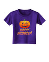 Jack-O-Lantern Watercolor Halloween Toddler T-Shirt Dark-Toddler T-Shirt-TooLoud-Purple-2T-Davson Sales