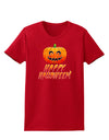 Jack-O-Lantern Watercolor Halloween Womens Dark T-Shirt-TooLoud-Red-X-Small-Davson Sales