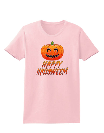 Jack-O-Lantern Watercolor Halloween Womens T-Shirt-Womens T-Shirt-TooLoud-PalePink-X-Small-Davson Sales