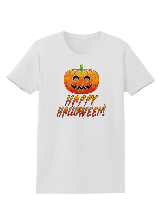Jack-O-Lantern Watercolor Halloween Womens T-Shirt-Womens T-Shirt-TooLoud-White-X-Small-Davson Sales