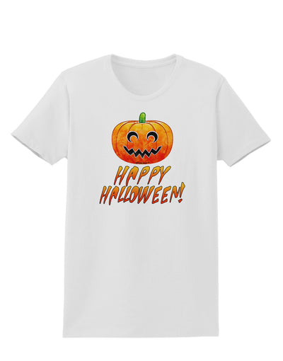 Jack-O-Lantern Watercolor Halloween Womens T-Shirt-Womens T-Shirt-TooLoud-White-X-Small-Davson Sales