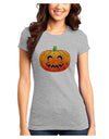 Jack-O-Lantern Watercolor Juniors T-Shirt-Womens Juniors T-Shirt-TooLoud-Ash-Gray-Juniors Fitted X-Small-Davson Sales