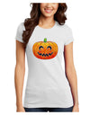 Jack-O-Lantern Watercolor Juniors T-Shirt-Womens Juniors T-Shirt-TooLoud-White-Juniors Fitted X-Small-Davson Sales