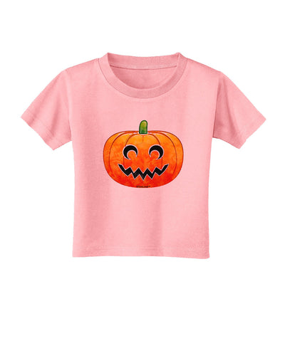 Jack-O-Lantern Watercolor Toddler T-Shirt-Toddler T-Shirt-TooLoud-Candy-Pink-2T-Davson Sales