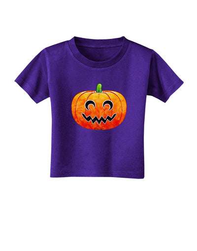 Jack-O-Lantern Watercolor Toddler T-Shirt Dark-Toddler T-Shirt-TooLoud-Purple-2T-Davson Sales