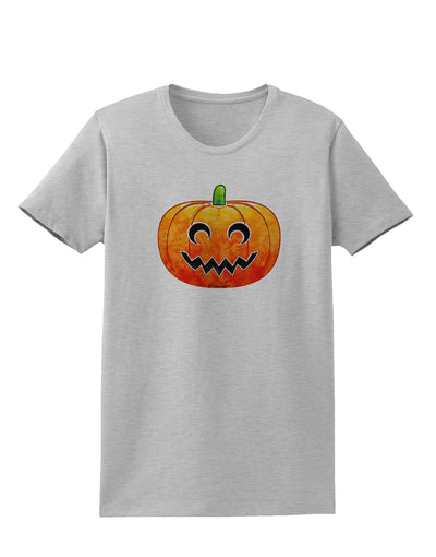 Jack-O-Lantern Watercolor Womens T-Shirt-Womens T-Shirt-TooLoud-AshGray-X-Small-Davson Sales