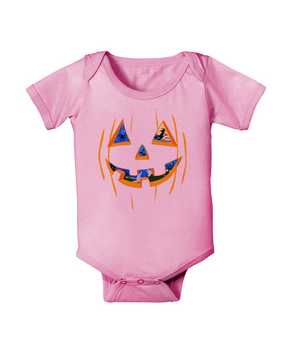 Jack O Lanterns Point of View Pumpkin Baby Romper Bodysuit-Baby Romper-TooLoud-Light-Pink-06-Months-Davson Sales