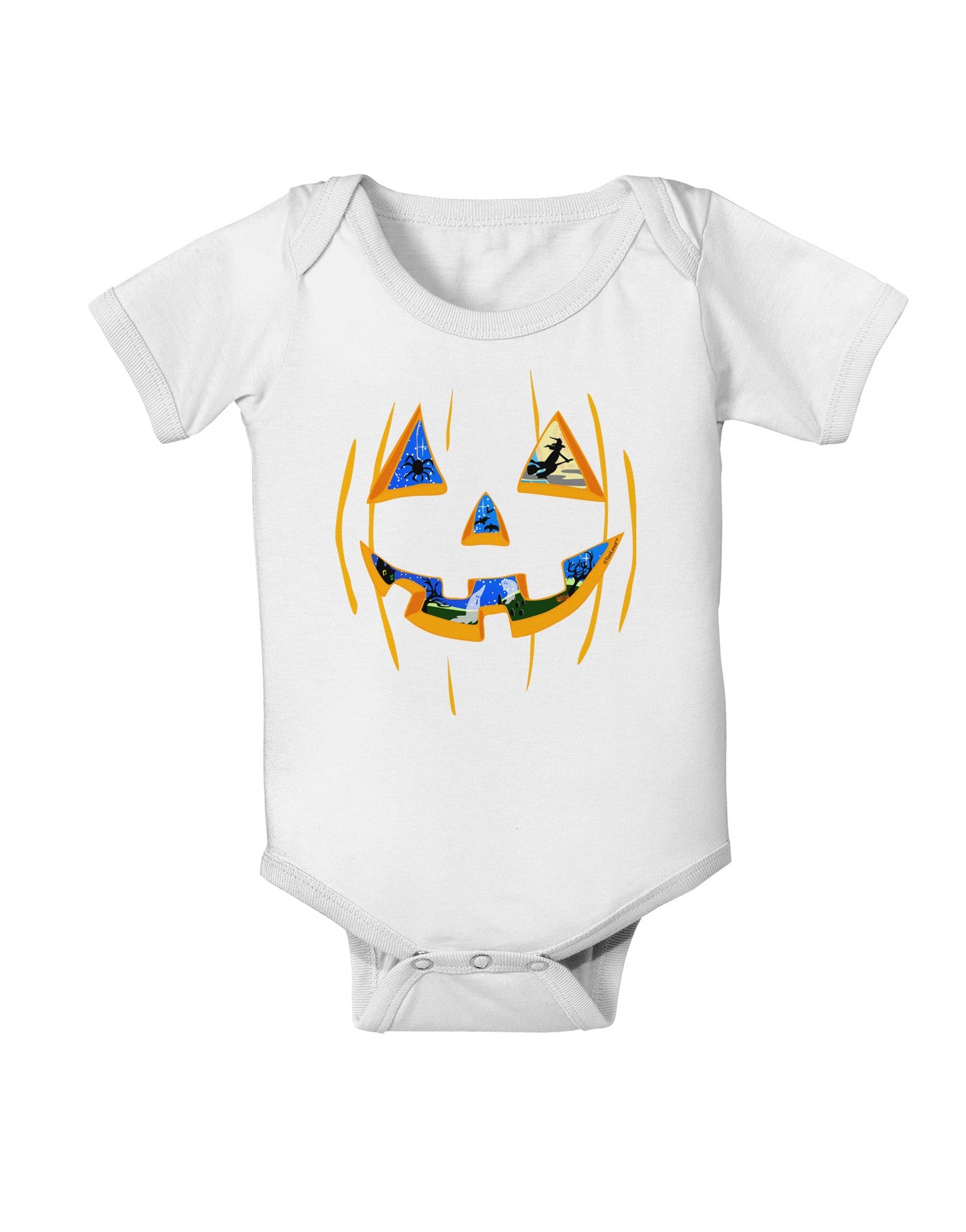 Jack O Lanterns Point of View Pumpkin Baby Romper Bodysuit-Baby Romper-TooLoud-White-06-Months-Davson Sales