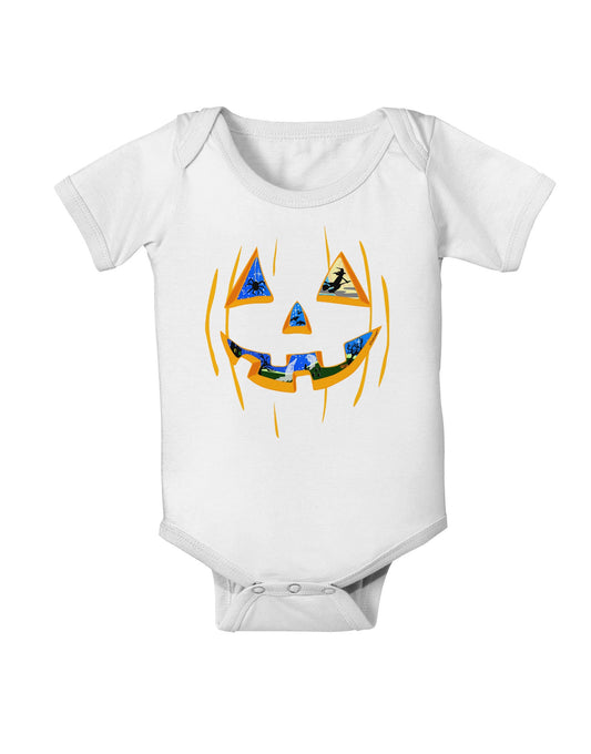 Jack O Lanterns Point of View Pumpkin Baby Romper Bodysuit-Baby Romper-TooLoud-White-06-Months-Davson Sales