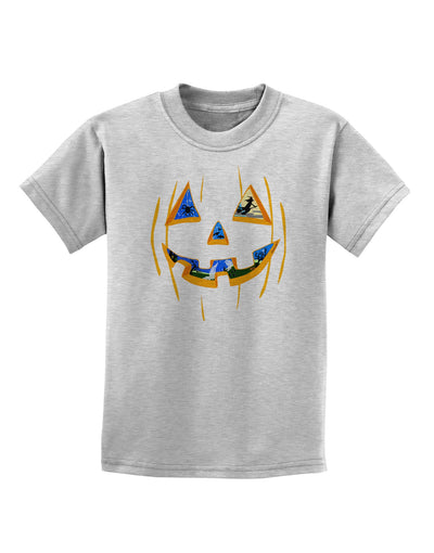 Jack O Lanterns Point of View Pumpkin Childrens T-Shirt-Childrens T-Shirt-TooLoud-AshGray-X-Small-Davson Sales