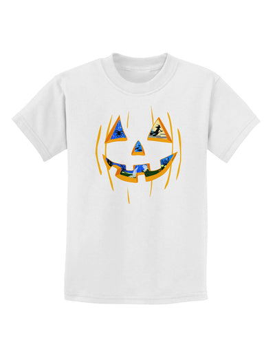Jack O Lanterns Point of View Pumpkin Childrens T-Shirt-Childrens T-Shirt-TooLoud-White-X-Small-Davson Sales
