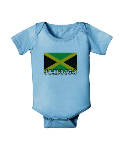 Jamaica Flag Baby Romper Bodysuit-Baby Romper-TooLoud-LightBlue-06-Months-Davson Sales