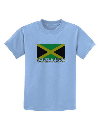 Jamaica Flag Childrens T-Shirt-Childrens T-Shirt-TooLoud-Light-Blue-X-Small-Davson Sales