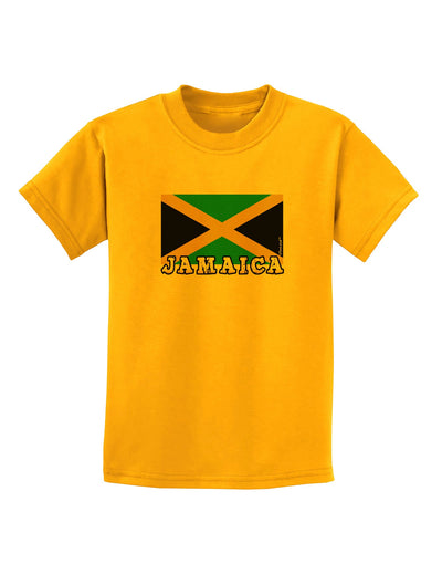 Jamaica Flag Childrens T-Shirt-Childrens T-Shirt-TooLoud-Gold-X-Small-Davson Sales