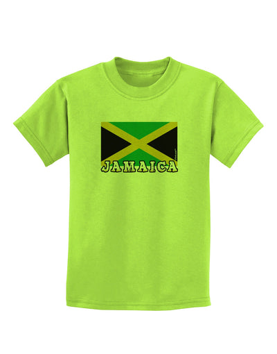 Jamaica Flag Childrens T-Shirt-Childrens T-Shirt-TooLoud-Lime-Green-X-Small-Davson Sales