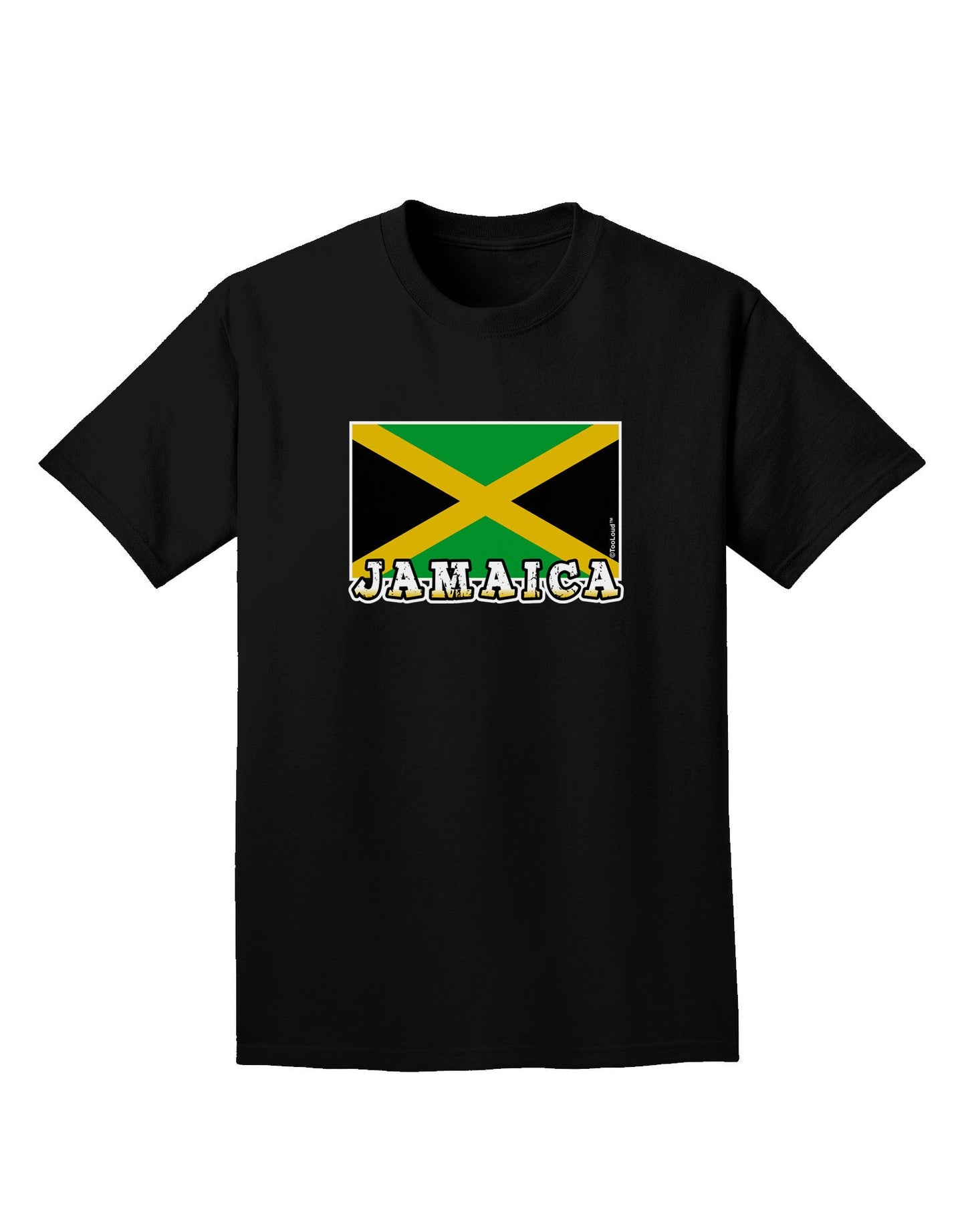 Jamaica Flag Dark Adult Dark T-Shirt-Mens T-Shirt-TooLoud-Black-Small-Davson Sales