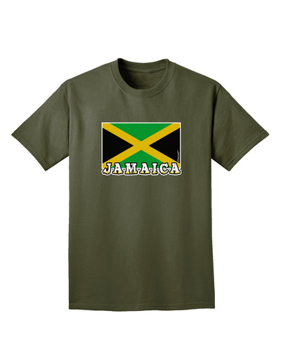 Jamaica Flag Dark Adult Dark T-Shirt-Mens T-Shirt-TooLoud-Military-Green-Small-Davson Sales