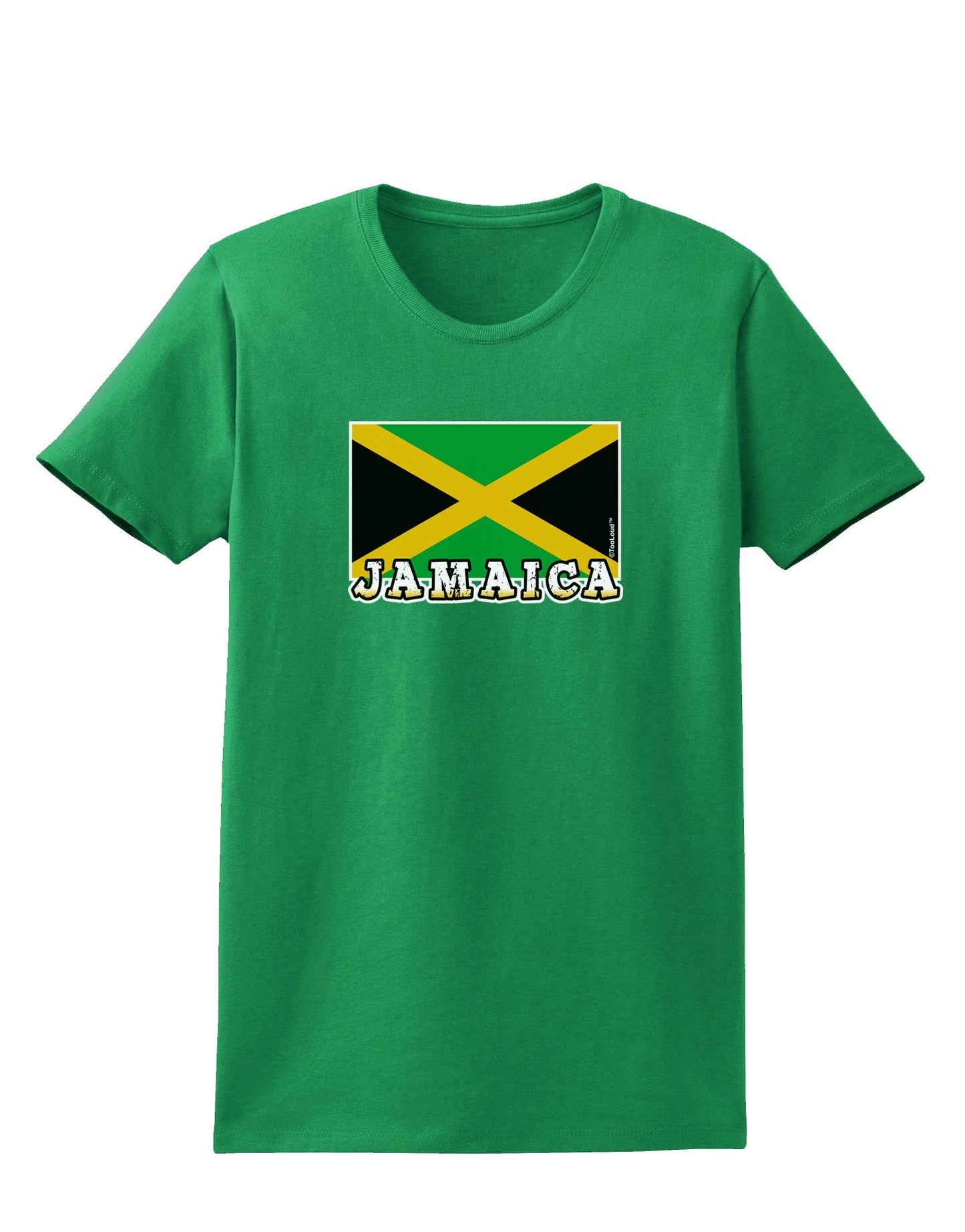 Jamaica Flag Dark Womens Dark T-Shirt-TooLoud-Kelly-Green-X-Small-Davson Sales