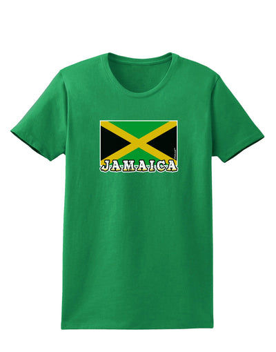 Jamaica Flag Dark Womens Dark T-Shirt-TooLoud-Kelly-Green-X-Small-Davson Sales