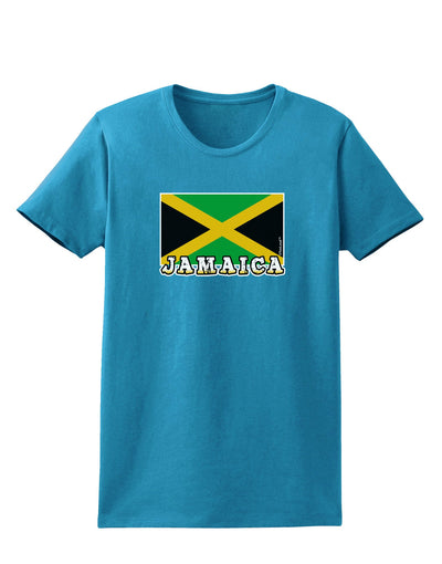 Jamaica Flag Dark Womens Dark T-Shirt-TooLoud-Turquoise-X-Small-Davson Sales