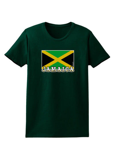 Jamaica Flag Dark Womens Dark T-Shirt-TooLoud-Forest-Green-Small-Davson Sales