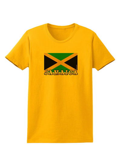 Jamaica Flag Womens T-Shirt-Womens T-Shirt-TooLoud-Gold-X-Small-Davson Sales