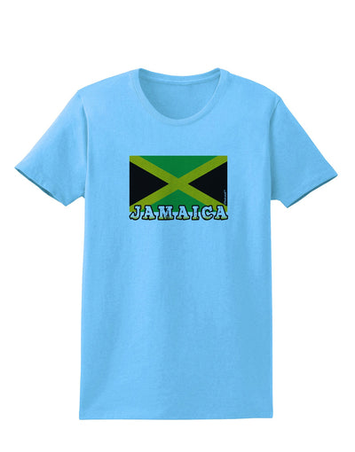 Jamaica Flag Womens T-Shirt-Womens T-Shirt-TooLoud-Aquatic-Blue-X-Small-Davson Sales