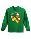 Japanese Kawaii Candy Corn Halloween Adult Long Sleeve Dark T-Shirt-TooLoud-Kelly-Green-Small-Davson Sales