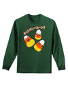 Japanese Kawaii Candy Corn Halloween Adult Long Sleeve Dark T-Shirt-TooLoud-Dark-Green-Small-Davson Sales