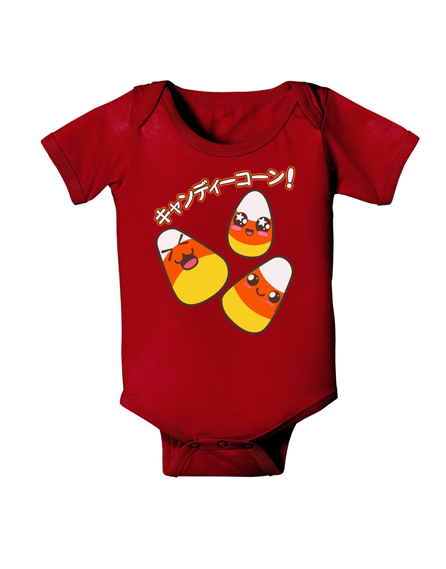 Japanese Kawaii Candy Corn Halloween Baby Romper Bodysuit Dark-Baby Romper-TooLoud-Red-06-Months-Davson Sales