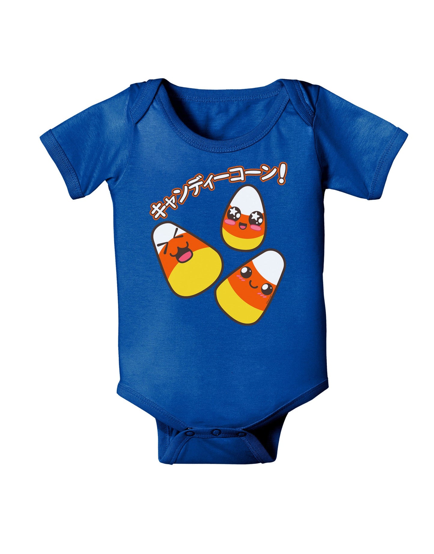 Japanese Kawaii Candy Corn Halloween Baby Romper Bodysuit Dark-Baby Romper-TooLoud-Royal-Blue-06-Months-Davson Sales