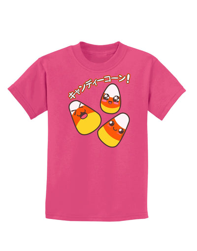 Japanese Kawaii Candy Corn Halloween Childrens Dark T-Shirt-Childrens T-Shirt-TooLoud-Sangria-X-Small-Davson Sales