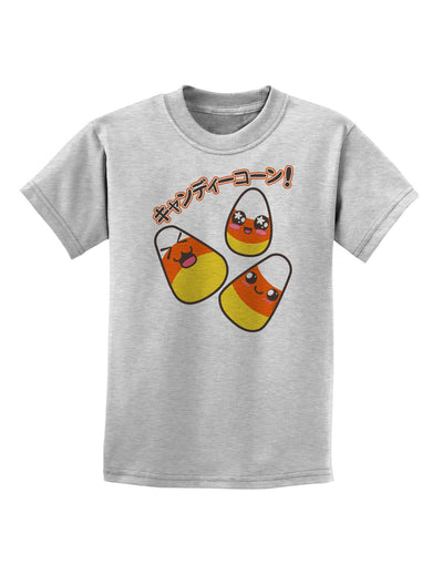 Japanese Kawaii Candy Corn Halloween Childrens T-Shirt-Childrens T-Shirt-TooLoud-AshGray-X-Small-Davson Sales