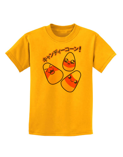 Japanese Kawaii Candy Corn Halloween Childrens T-Shirt-Childrens T-Shirt-TooLoud-Gold-X-Small-Davson Sales