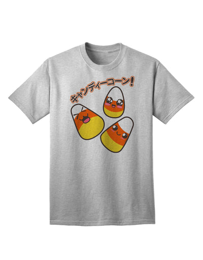 Japanese Kawaii Candy Corn Halloween - Premium Adult T-Shirt for Festive Celebrations-Mens T-shirts-TooLoud-AshGray-Small-Davson Sales