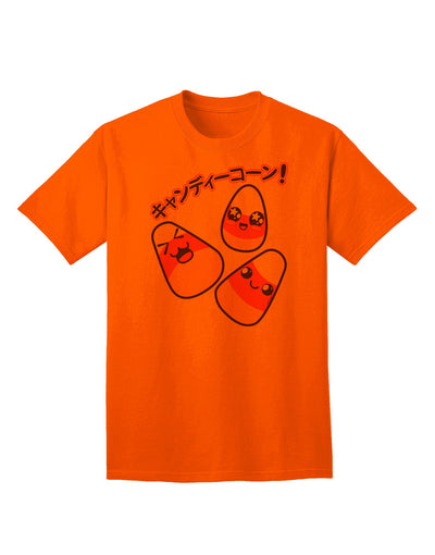 Japanese Kawaii Candy Corn Halloween - Premium Adult T-Shirt for Festive Celebrations-Mens T-shirts-TooLoud-Orange-Small-Davson Sales