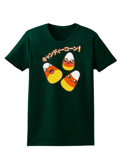 Japanese Kawaii Candy Corn Halloween Womens Dark T-Shirt-TooLoud-Forest-Green-Small-Davson Sales