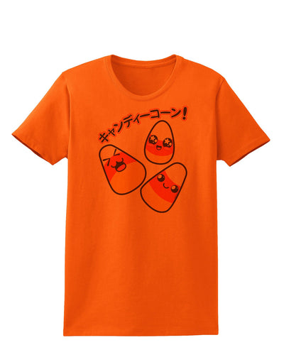 Japanese Kawaii Candy Corn Halloween Womens T-Shirt-Womens T-Shirt-TooLoud-Orange-X-Small-Davson Sales