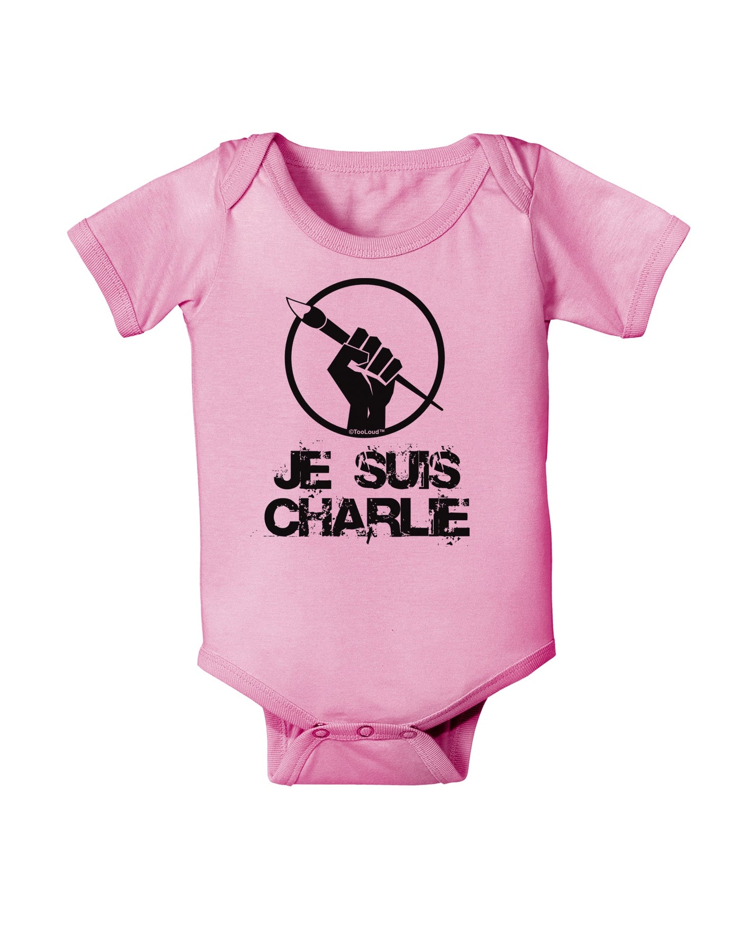 Je Suis Charlie Baby Romper Bodysuit-Baby Romper-TooLoud-Light-Pink-06-Months-Davson Sales