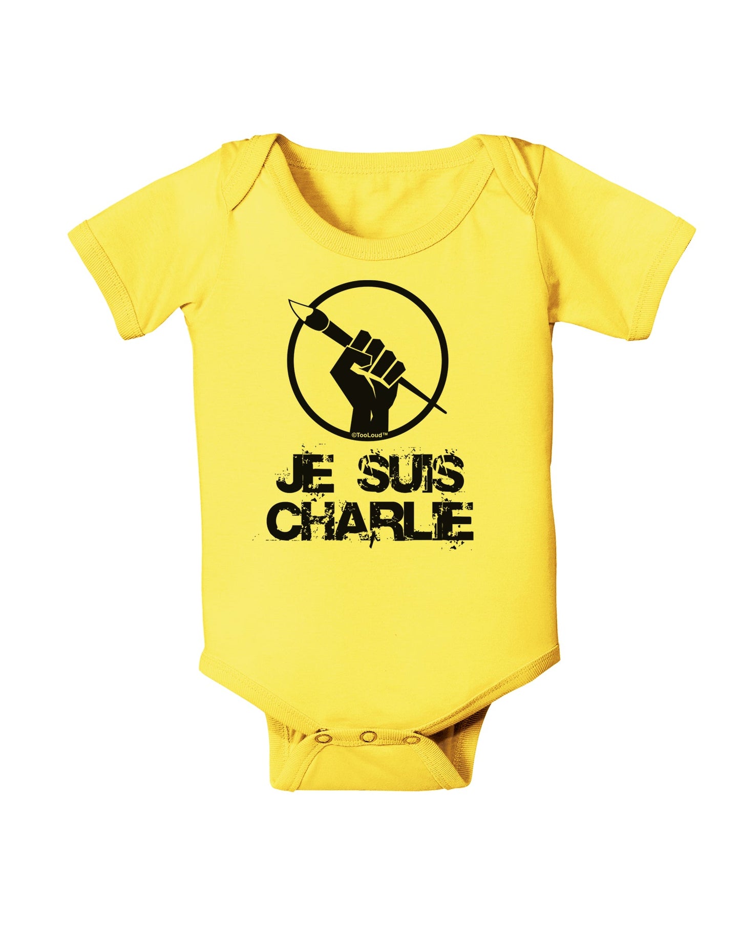 Je Suis Charlie Baby Romper Bodysuit-Baby Romper-TooLoud-Yellow-06-Months-Davson Sales