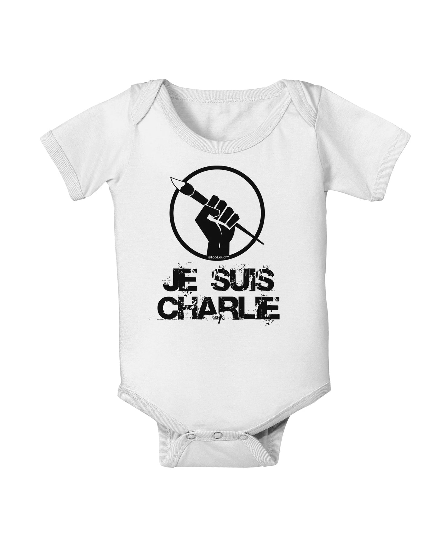 Je Suis Charlie Baby Romper Bodysuit-Baby Romper-TooLoud-White-06-Months-Davson Sales