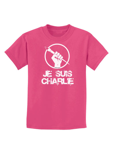 Je Suis Charlie Childrens Dark T-Shirt-Childrens T-Shirt-TooLoud-Sangria-X-Small-Davson Sales