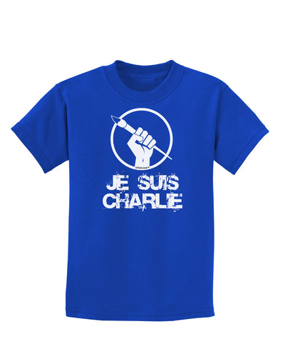 Je Suis Charlie Childrens Dark T-Shirt-Childrens T-Shirt-TooLoud-Royal-Blue-X-Small-Davson Sales