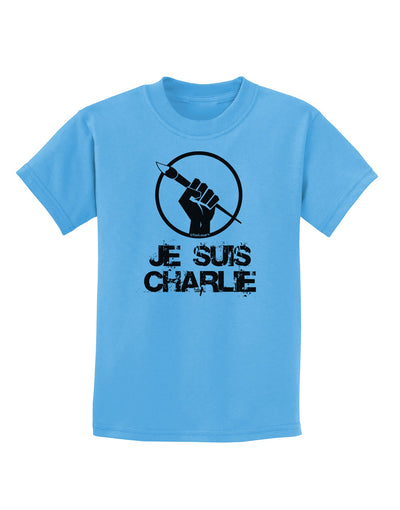 Je Suis Charlie Childrens T-Shirt-Childrens T-Shirt-TooLoud-Aquatic-Blue-X-Small-Davson Sales