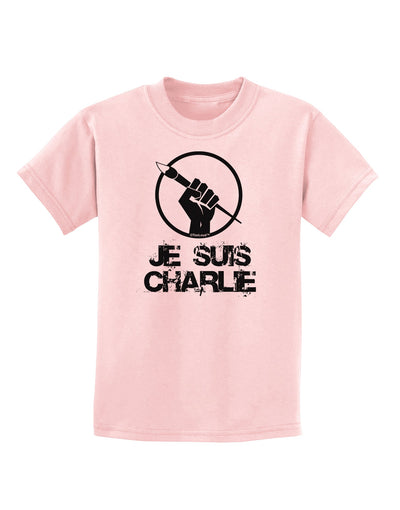 Je Suis Charlie Childrens T-Shirt-Childrens T-Shirt-TooLoud-PalePink-X-Small-Davson Sales